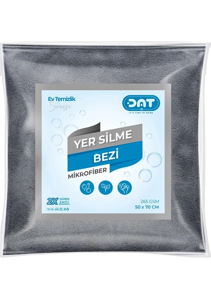 50X70CM GRİ Sıkılması Rahat Büyük Boy Mikrofiber Yer Silme Bezi Süper Emici Temizlik Bezi 265GSM