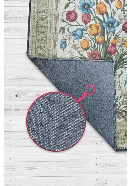 Art Deco Tomurcuk Çiçeği Vintage Halı Görünümlü Baskı Renkli Halı Rustik Çiçekli Halı modelleri