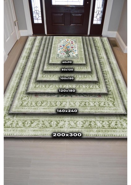 Art Deco Tomurcuk Çiçeği Vintage Halı Görünümlü Baskı Renkli Halı Rustik Çiçekli Halı indirimleri