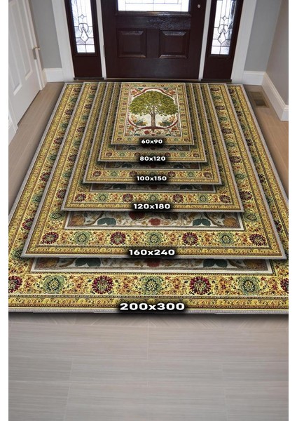 Art Deco Ihlamur Ağacı Vintage Halı Görünümlü Dijital Baskı Renkli Halı,Rustik Çiçekli Halı indirimleri