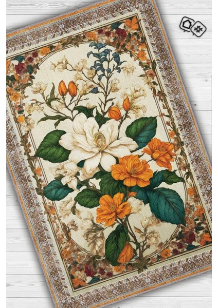 Art Deco Yasemin Çiçeği Vintage Halı Görünümlü Dijital Baskı Renkli Halı,Rustik Çiçek Halı fiyatları