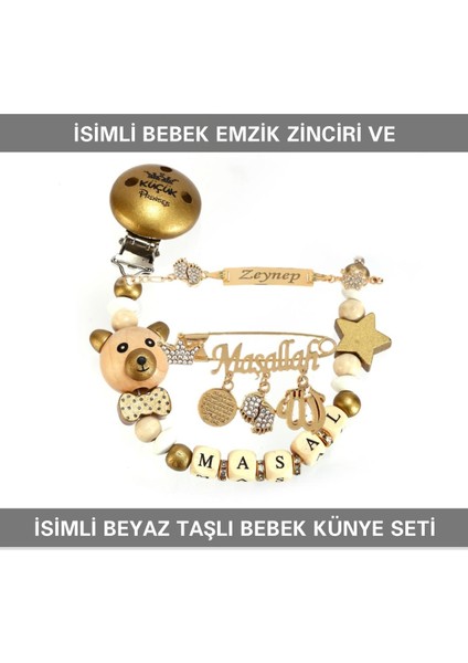 Isimli Bebek Emzik Zinciri ve Isimli Bebek Künye Seti BEZYI668