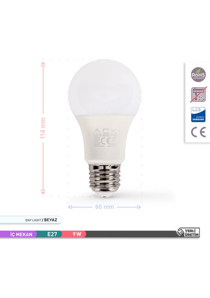 9W LED Ampul 6500K Beyaz Işık E27 4'lü Eko Paket fırsatları