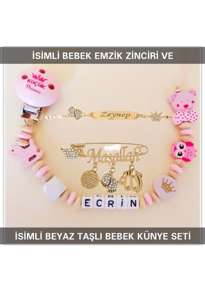 Isimli Bebek Emzik Zinciri ve Isimli Bebek Künye Seti BEZYI662