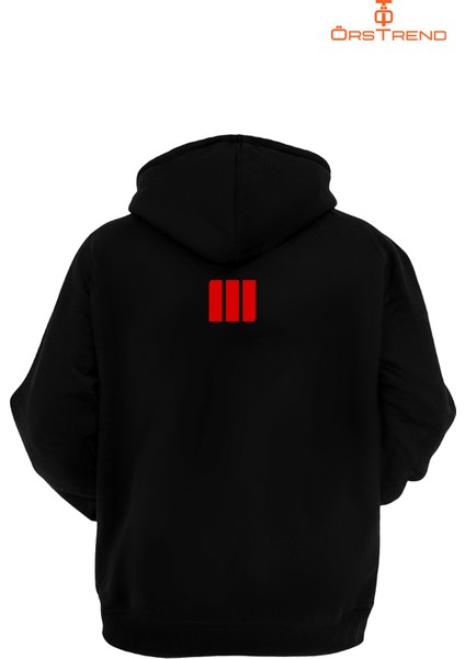 Call Of Duty Modern Warfare 3 Baskılı 3 Iplik Unisex Siyah Kapişonlu Sweatshirt