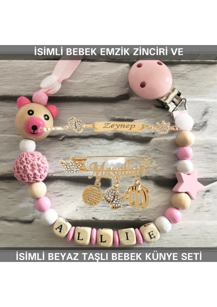 Isimli Bebek Emzik Zinciri ve Isimli Bebek Künye Seti BEZYI710