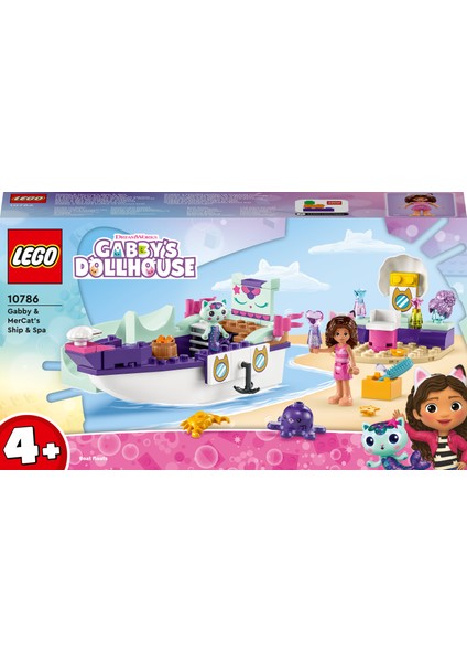 LEGO® Gabby ve Süslü Kedi’nin Gemisi ve Spa 10786 - 4 Yaş ve Üzeri Çocuklar için Tekne ve Güzellik Salonu İçeren Yaratıcı Oyuncak Yapım Seti (88 Parça)