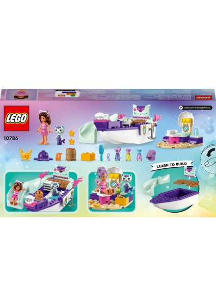 LEGO® Gabby ve Süslü Kedi’nin Gemisi ve Spa 10786 - 4 Yaş ve Üzeri Çocuklar için Tekne ve Güzellik Salonu İçeren Yaratıcı Oyuncak Yapım Seti (88 Parça)