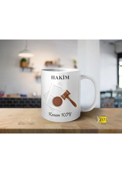 Baskılı Seramik Çay Kahve Kupası Hakim