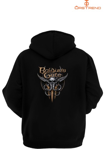 Baldur's Gate 3 Baskılı 3 Iplik Unisex Siyah Kapişonlu Sweatshirt fiyatları