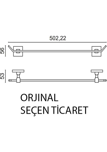 KU10-006 Paslanmaz Pirinç Kumru Uzun Havluluk 50 cm fiyatları
