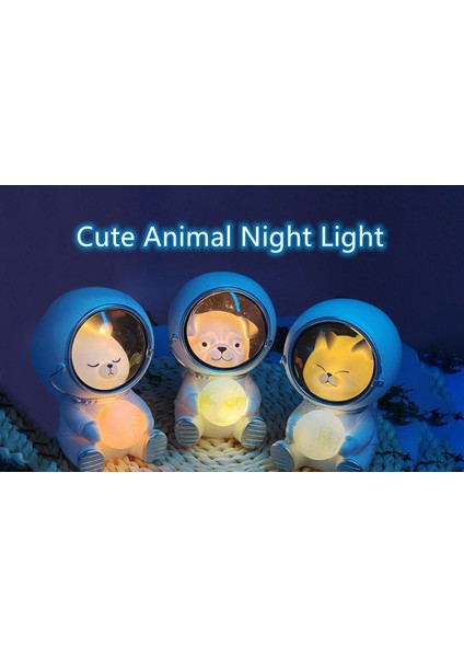Astronot Hayvan Gece Lambası Sevimli Spaceman LED Işık Yaratıcı USB Pet Astronot Lamba Pet Ay Spaceman Masa Lambası Çocuklar Için Dekorasyon Işık (Kedi) (Yurt Dışından) indirimleri