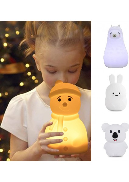 LED Gece Lambas?, Karikatür Hayvan ?ocuk I??k Rengi De?i?en Silikon Anaokulu I??k Yarat?c? Ba?ucu Lambas? ?arj Edilebilir Kablosuz Gece Lambas? Bebek Alpaka (Yurt Dışından)