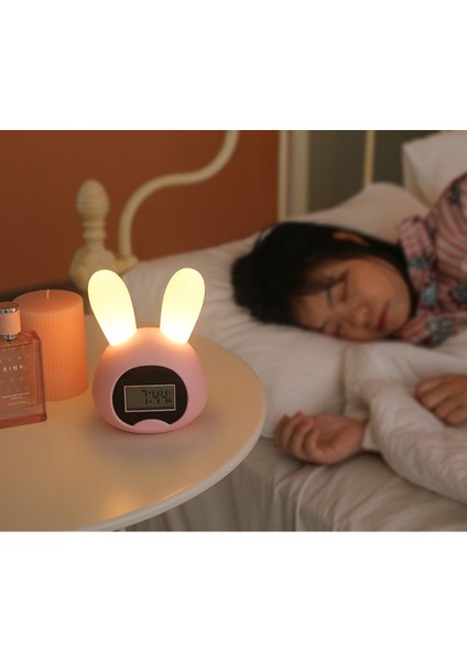 ---- LED Zamanlama Çalar Saat, Akıllı Sensör Tavşan Gece Lambası, Yatak Odası Yurdu Için Şarj Edilen Sessiz Çalar Saat, Pembe ---- 46464 (Yurt Dışından) fiyatları