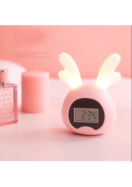 ---- LED Zamanlama Çalar Saat, Akıllı Sensör Tavşan Gece Lambası, Yatak Odası Yurdu Için Şarj Edilen Sessiz Çalar Saat, Pembe ---- 46464 (Yurt Dışından) modelleri