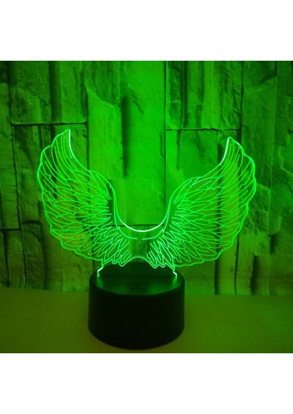 3D Melek Kanat Gece Işığı Lambası Illusion Gece Lambası 7 Renk Değiştirme Dokunmatik Anahtarı Masa Danışma Dekorasyon Lambaları Akrilik Düz ile Hediye (Stil 2) (Yurt Dışından) fiyatları