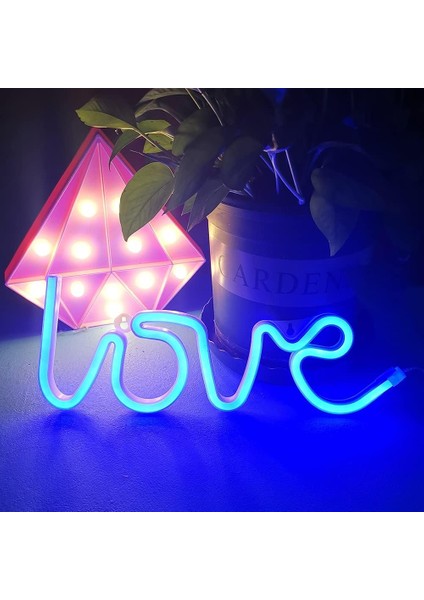 Aşk Neon Tabela Işıkları, LED Neon Işık Duvar Işığı Gece Işıkları, Duvar Dekoru Için Pil / USB ile Çalışan Neon Işıklar, Yatak Odası, Çocuk Odası, Oturma Odası, Bar, Parti, Noel, D (Yurt Dışından)