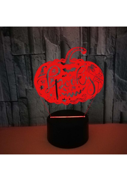 Kabak 3D Gece Lambası 3D Illusion Lamba Cadılar Bayramı Için Dokunmatik Uzaktan Kumanda ile 16 Renk --- Siyah Koltuk (Yurt Dışından)