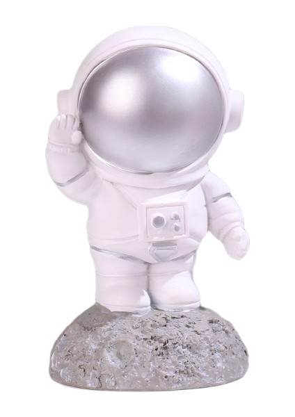 Astronot Kumbara Gece Lambası Yaratıcı Spaceman Reçine Heykeli Çocuklar Için Doğum Günü Hediyesi, Yatak Odası Oturma Ofis Konferans Odası Masası Dekorasyon, Gümüş (Yurt Dışından)