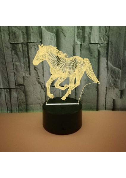 Uzaktan Kumanda ile Çalışan At Gece Lambası Akıllı Dokunmatik 3D Illusion Lamba Erkek Kız Erkek Kadın Için En Iyi Hediyeler --- Siyah Koltuk (Yurt Dışından)