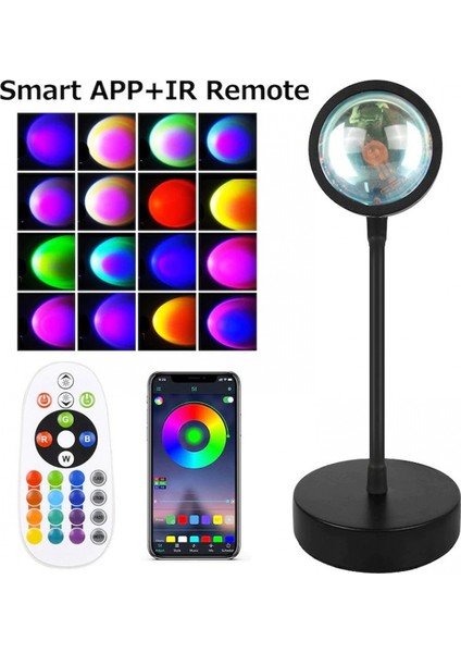 Oda Için Gün Batımı Lamba Projektörü Uzaktan Kumandalı LED Gün Batımı Projeksiyonu Gece Lambası 16 Renk Selfie / Ev / Oturma Odası / Yatak Odası Dekoru Romantik Görsel Gün Batımı P (Yurt Dışından) modelleri