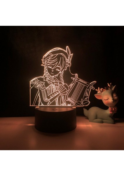 Oyun Karakteri 3D Illüzyon Lambası 16 Renk LED Gece Lambası Çocuk Odası Dekorasyonu Için Dokunmatik Uzaktan Kumandalı -- Kokusei （siyah Koltuk） (Yurt Dışından)