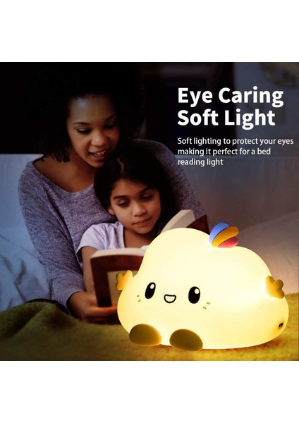 Gece Işıkları Sevimli Bebek Gece Lambası Şarj Edilebilir Silikon Bulut Gece Lambası Squishy Çocuk Odası Için Taşınabilir Gece Işıkları (Uzaktan Kumandalı Küçük Bulut) (Yurt Dışından)