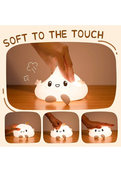 Gece Işıkları Sevimli Bebek Gece Lambası Şarj Edilebilir Silikon Bulut Gece Lambası Squishy Çocuk Odası Için Taşınabilir Gece Işıkları (Uzaktan Kumandalı Küçük Bulut) (Yurt Dışından)