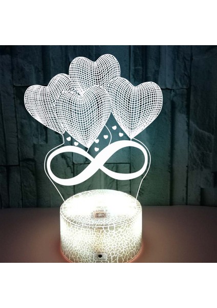 Aşk Gece Lambası Renkli Dokunmatik Uzaktan Kumanda ile 3D Illusion Lamba Sevgililer Günü Yatak Odası Parti Arkadaşlık Evlilik Yıldönümü Için --- Çatlak Koltuk (Yurt Dışından)