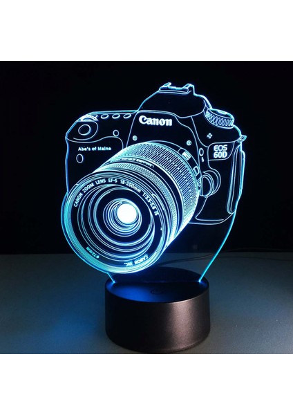 Kamera 7 Renk Değişen Gece Lambası 3D Atmosfer Işığı 3D Görsel Yanılsama LED Lamba Çocuklar Için Noel Doğum Günü Hediyeleri (Yurt Dışından)