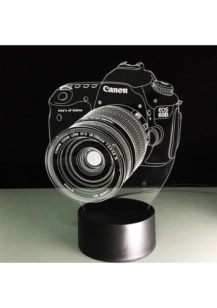 Kamera 7 Renk Değişen Gece Lambası 3D Atmosfer Işığı 3D Görsel Yanılsama LED Lamba Çocuklar Için Noel Doğum Günü Hediyeleri (Yurt Dışından)