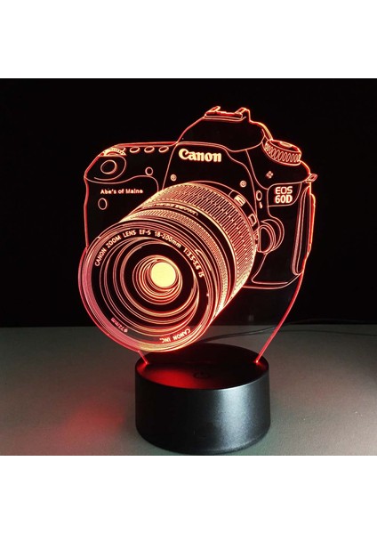 Kamera 7 Renk Değişen Gece Lambası 3D Atmosfer Işığı 3D Görsel Yanılsama LED Lamba Çocuklar Için Noel Doğum Günü Hediyeleri (Yurt Dışından)
