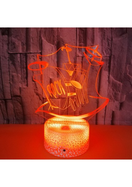 3D Kaya Davul Işık Dokunmatik Masa Masası Optik Illusion Lambalar 7 Renk Değişen Işıklar Ev Dekorasyon Noel Doğum Günü Hediyesi (Stil 22) (Yurt Dışından)