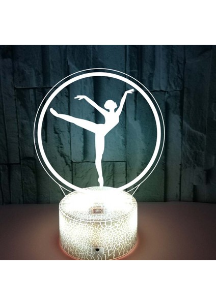 Balerin Gece Lambası Dokunmatik Uzaktan Kumanda ile Renkli 3D Işık Masa Lambası 3D LED Illusion Işık --- Çatlak Koltuk (Yurt Dışından)