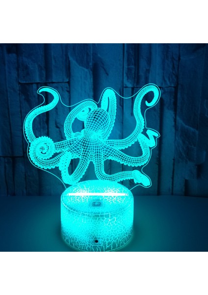 Optik Illusion 3D Kalamar Gece Lambası 16 Renk Değiştirme Uzaktan Kumanda Dokunmatik Anahtarı LED Masa Lambası --- Çatlak Koltuk (Yurt Dışından) fırsatları