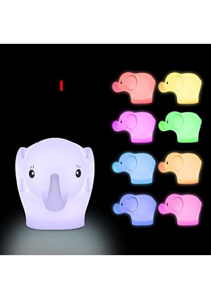LED Gece Lambas?, Karikatür Hayvan ?ocuk I??k Rengi De?i?en Silikon Anaokulu I??k Yarat?c? Ba?ucu Lambas? ?arj Edilebilir Kablosuz Gece Lambas? Bebek Fil (Yurt Dışından) fiyatları