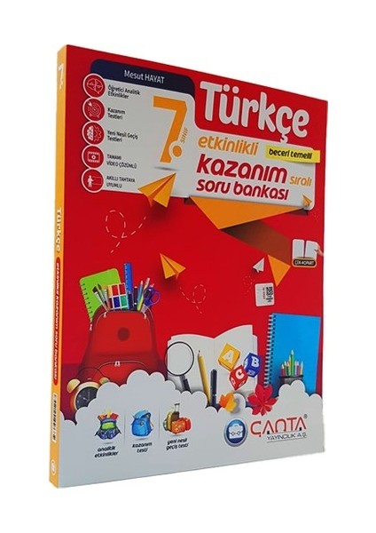 Çanta Yayınları 7.Sınıf Türkçe Etkinlikli Kazanım Sıralı Soru Bankası Yeni