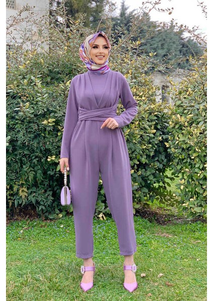 Bel Bağlama Detaylı Yarım BoğazTulım 3672 Lila