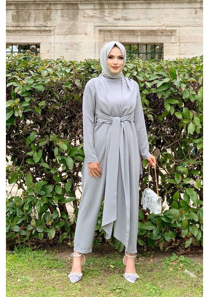 Bel Bağlama Detaylı Yarım BoğazTulım 3672 Gri fiyatları