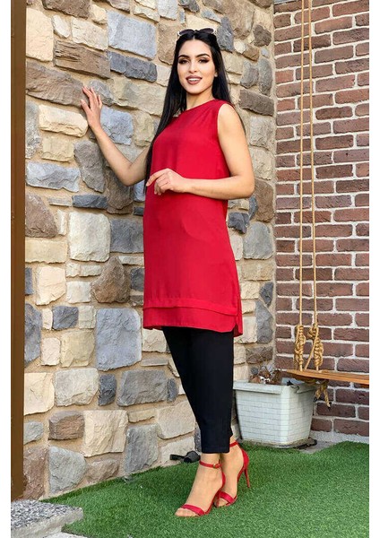 Bym Kat Görünüm Sıfır Kol Içlik Tunik 2340 Kırmızı fiyatları