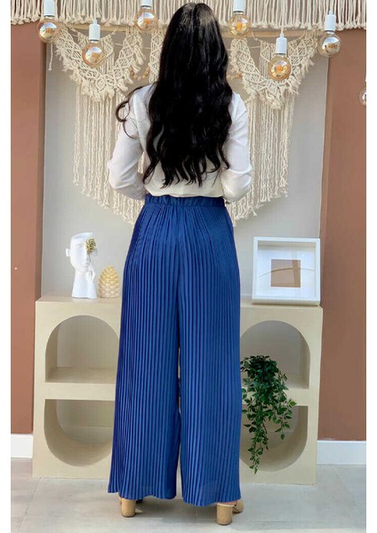 Bym Bel Lastikli Bağcık Görünümlü Piliseli Pantolon 0129 Indigo fiyatları