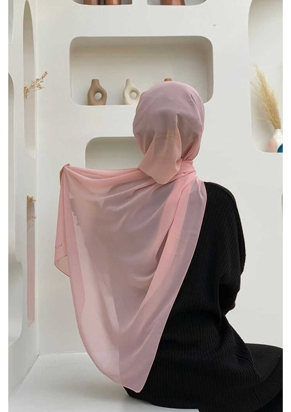 2019 Şifon Şal Pudra modelleri