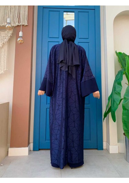 Bym Dantel Abaya Bel Kuşaklı Cep Detaylı Tulum Takım 3782 Lacivert fırsatları