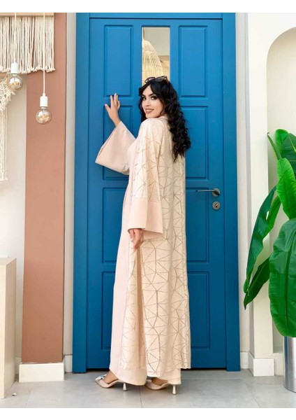 Bym Dantel Abaya Bel Kuşaklı Cep Detaylı Tulum Takım 3782 Taş modelleri