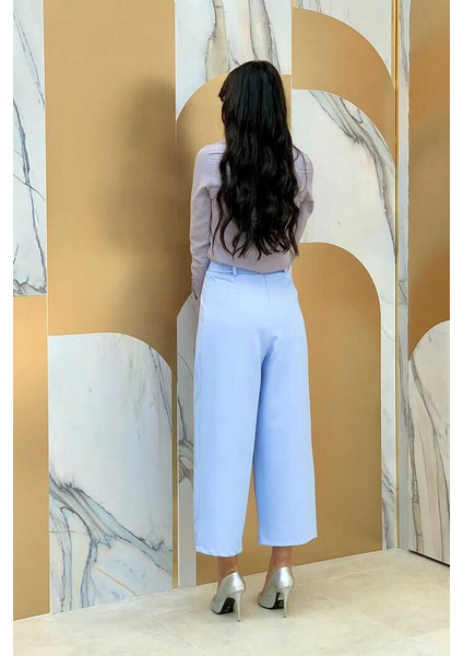 Bym Fermuarlı Bel Bağcıklı Pantolon 0174 Bebe Mavisi fiyatları