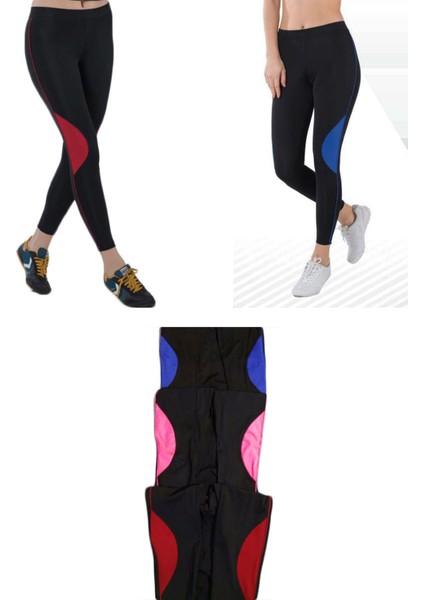 Siyah/mavi Kadın Sporcu Tayt EDY356 modelleri