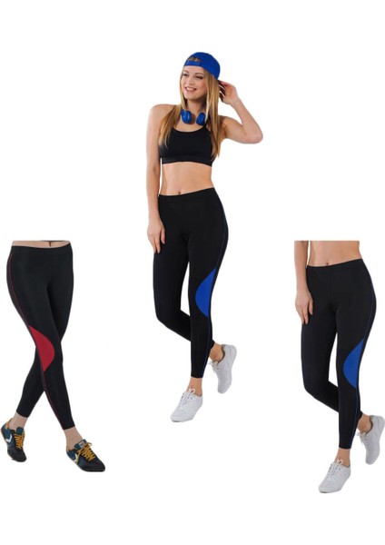 Siyah/mavi Kadın Sporcu Tayt EDY356 fırsatları