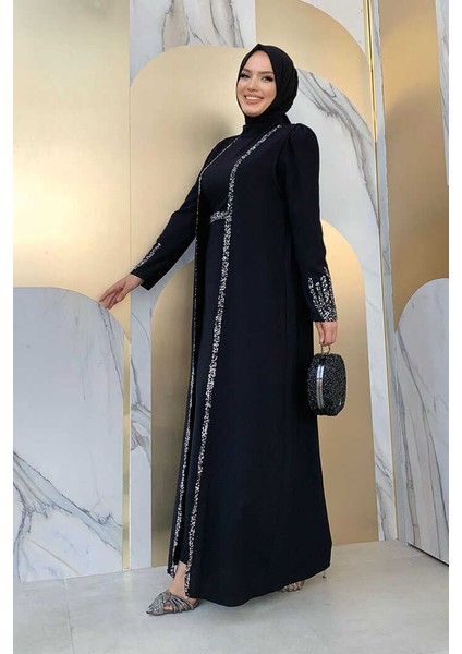 Bym Taş Işleme Detaylı Yelekli Elbise Takım 3838 Siyah fiyatları