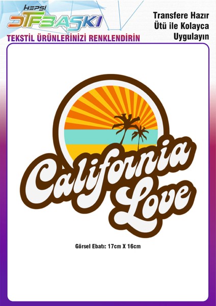 California Love Ütü ile Yapışan Tekstil Dtf Baskı