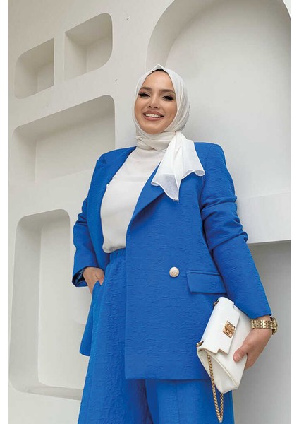 Bym Kabartma Desenli Ceker Pantolon Takım 8457 Mavi fırsatları
